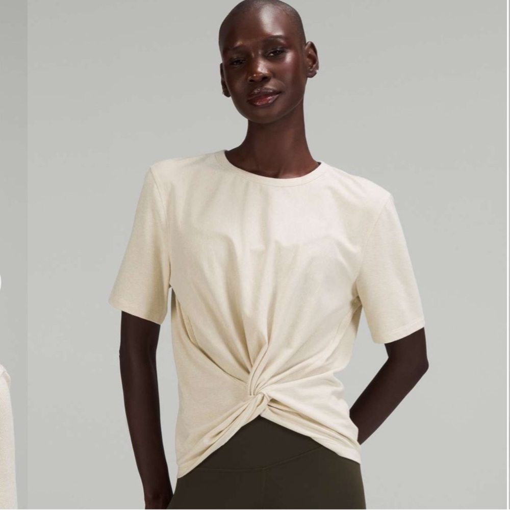 Lululemon crescent spark in bone  knot t 6